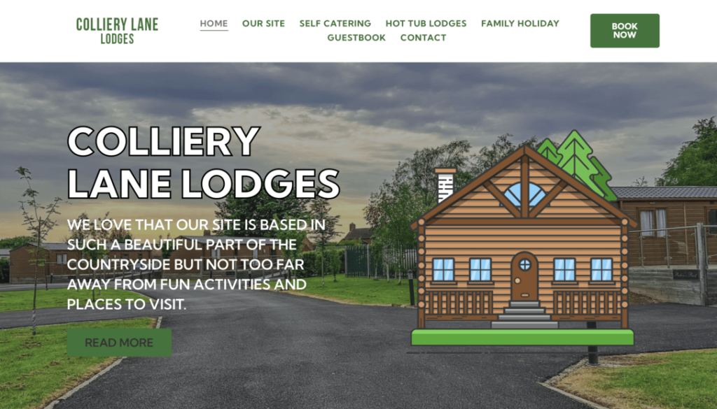 web design for small businesses created for Colliery Lane Lodges website homepage